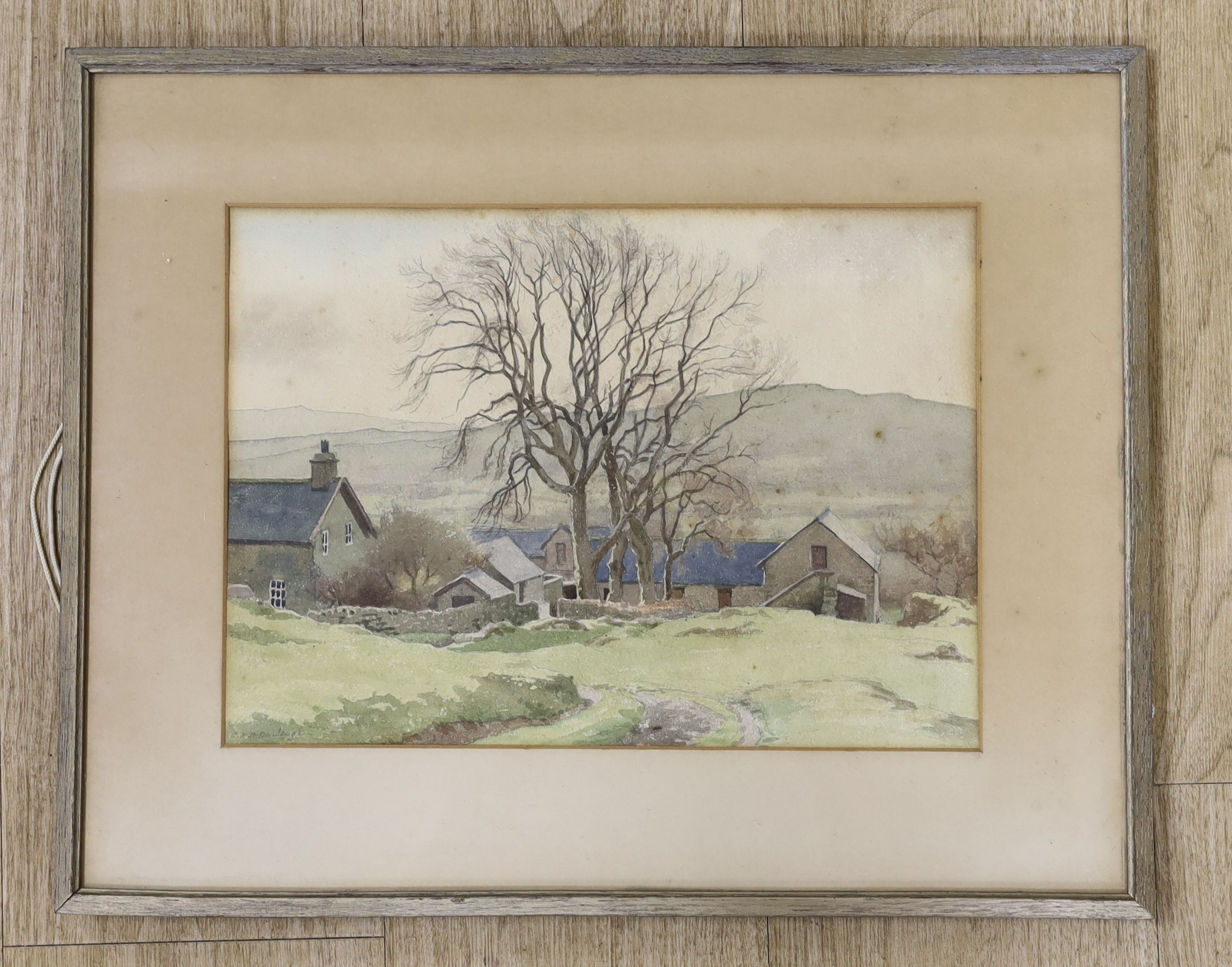 Charles H.H. Burleigh (1875-1956), watercolour, Welsh farmhouse, signed in pencil, 25 x 35cm